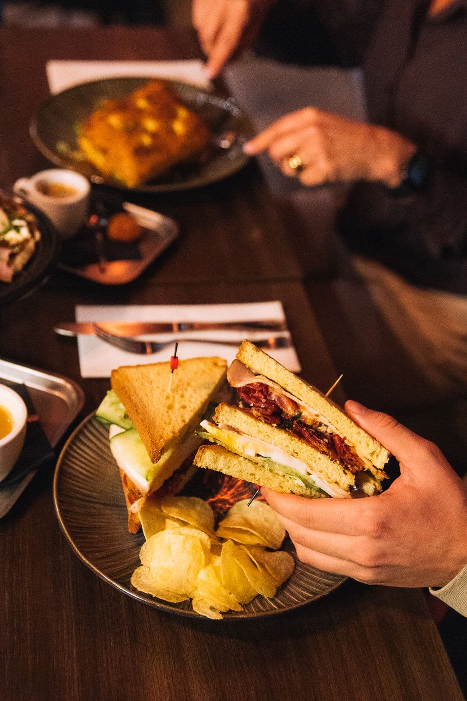 Brioche club sandwich